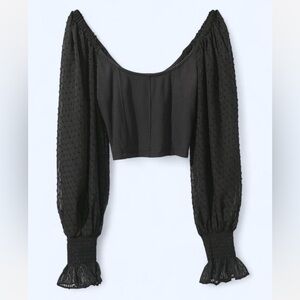 Urban Outfitters Cynthia Clip Dot-Sleeve Top - S [BNWT]